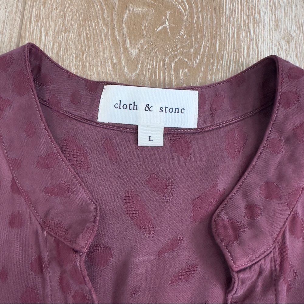 Cloth And Stone Leopard Print Button Down Blouse … - image 3